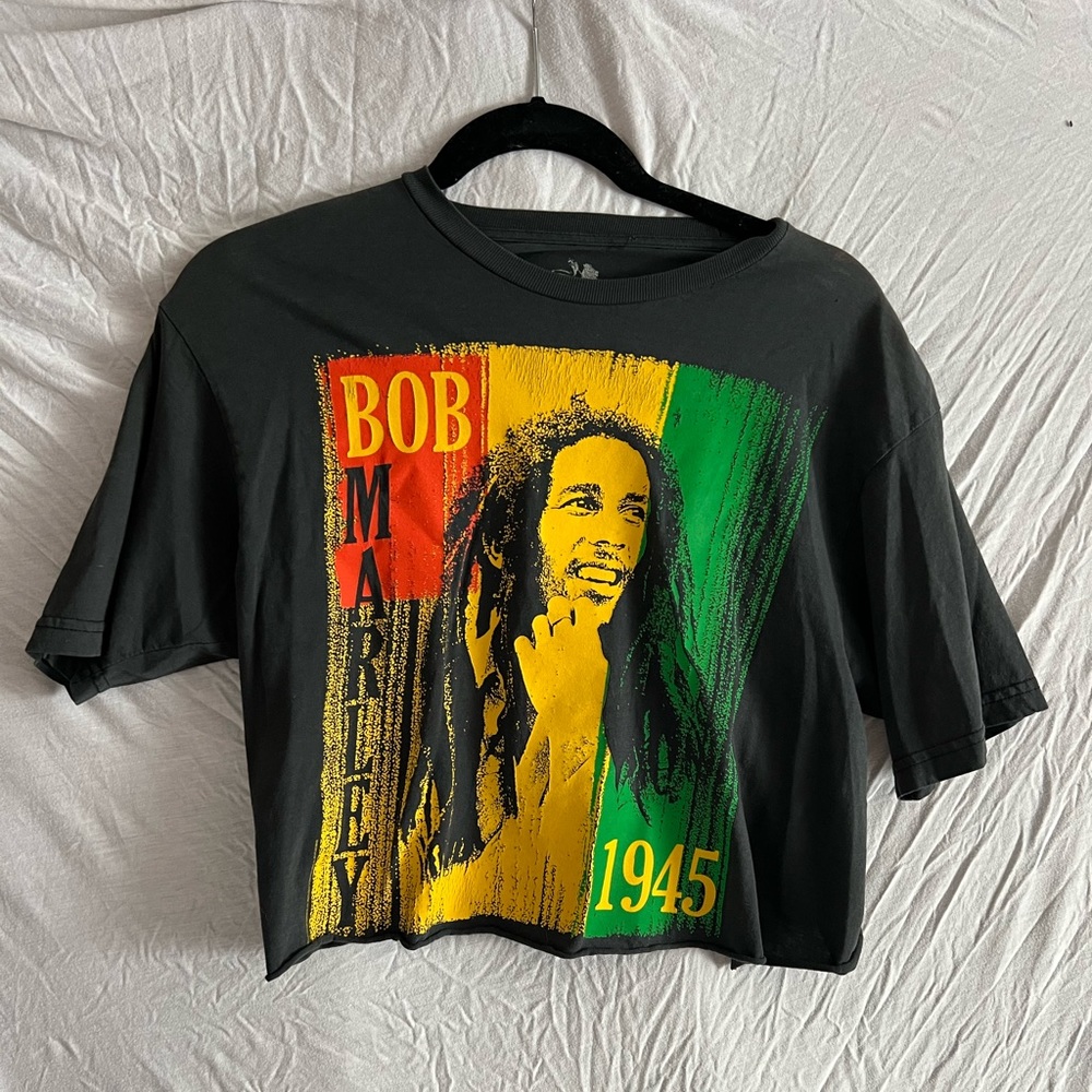 Vintage bob marley cropped 100% cotton size medium t shirt